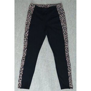 Skechers Legging Cropped High Rise Pockets Animal Print Black Women's Medium
